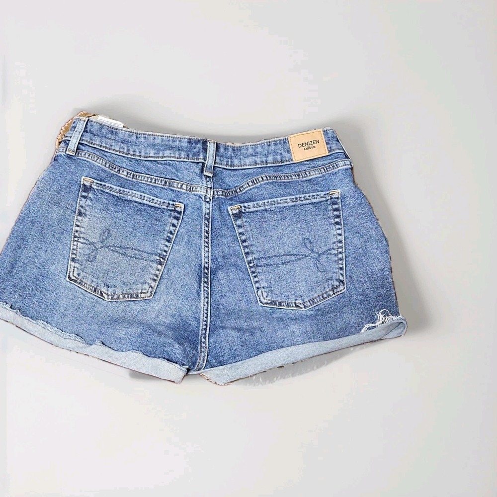 Denizen Levis Shorts Womens 12 Blue High Rise Denim Cotton Stretch Distressed - Picture 5 of 6